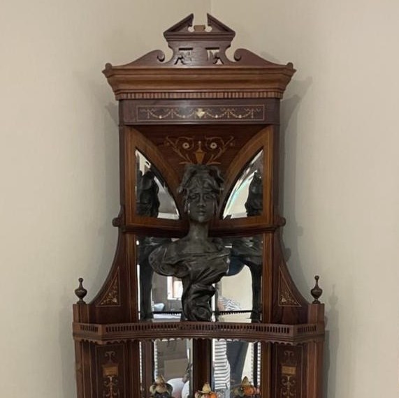 Edwardian inlaid corner cabinet: R20,000