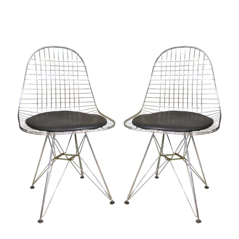 Pair of Vitra DKR wire chairs designed by Charles & Ray Eames, c1951: R4,000 each
