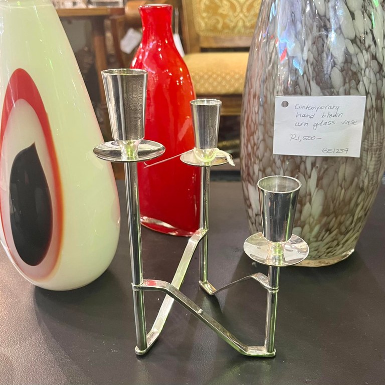 AP Berg Modernist 3-arm Modernist Candelabra: Denmark, Mid-Century: R2,000