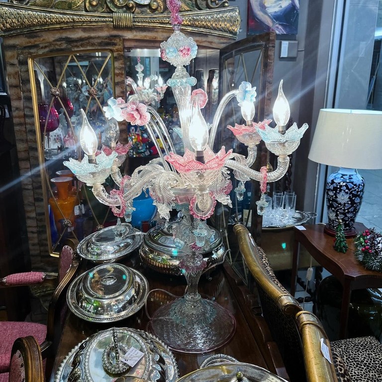 Vintage Italian glass table lamp