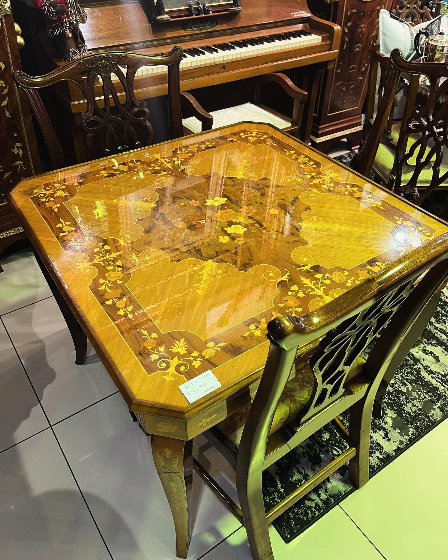 SOLD! Vintage Italian inlaid games table