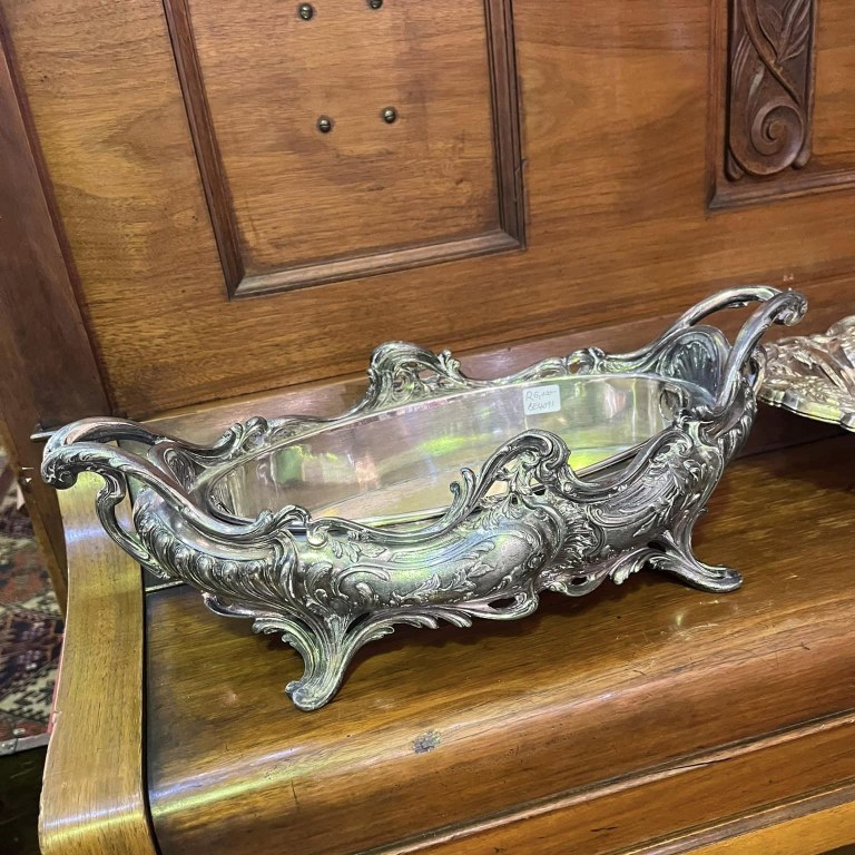 Art Nouveau pewter bain marie