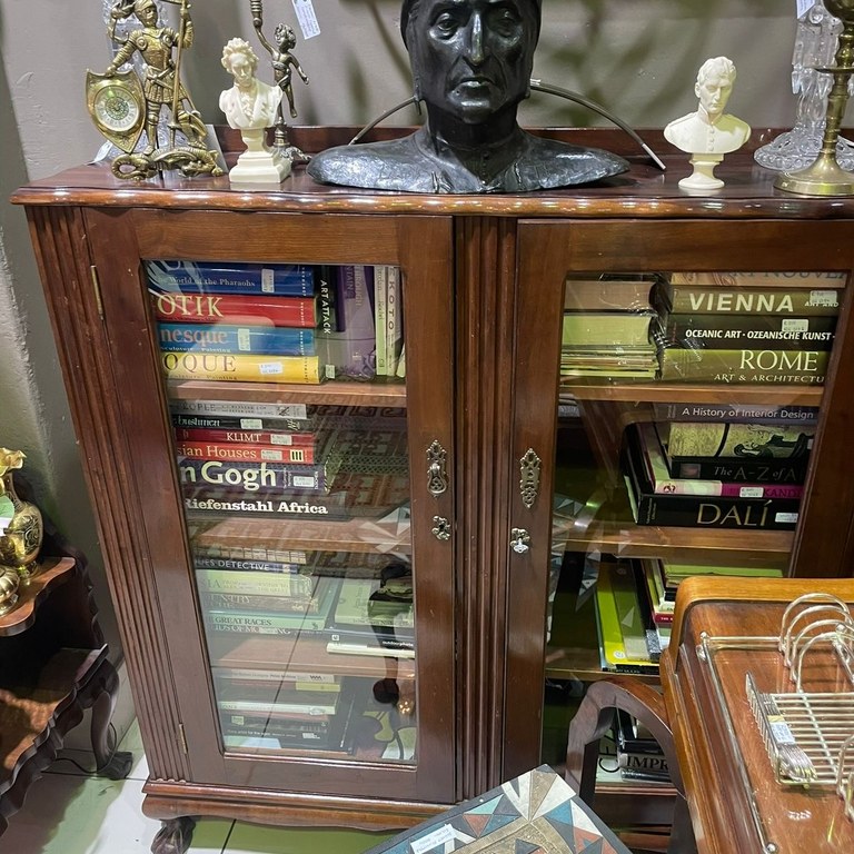 Stinkwood ball & claw display cabinet: R22,000