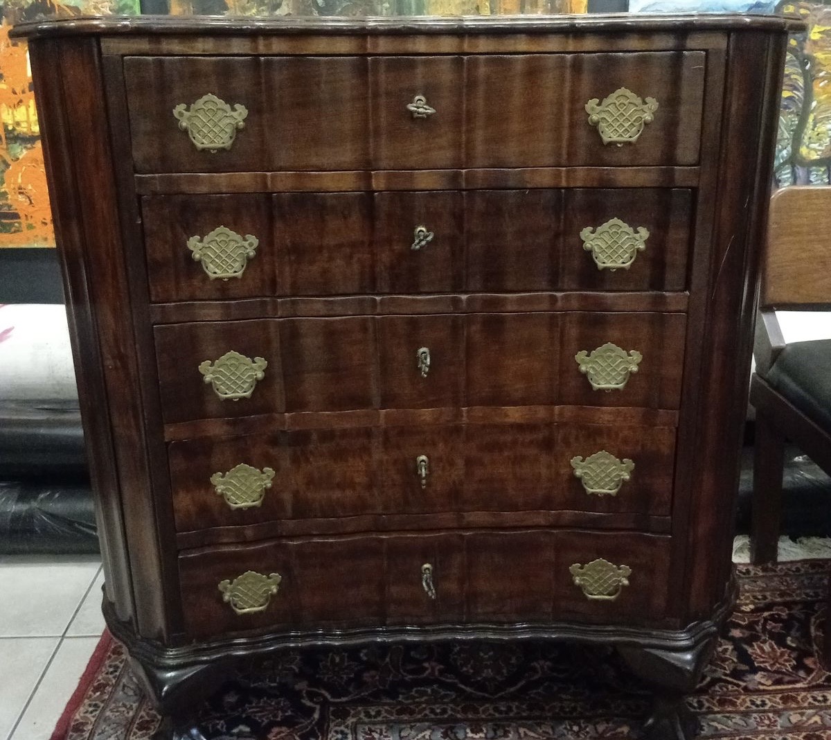 Imbuia ball & claw chest of drawers: R8,000