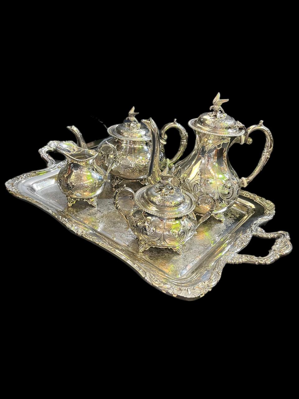 John Turnton 5-piece silver plated tea service