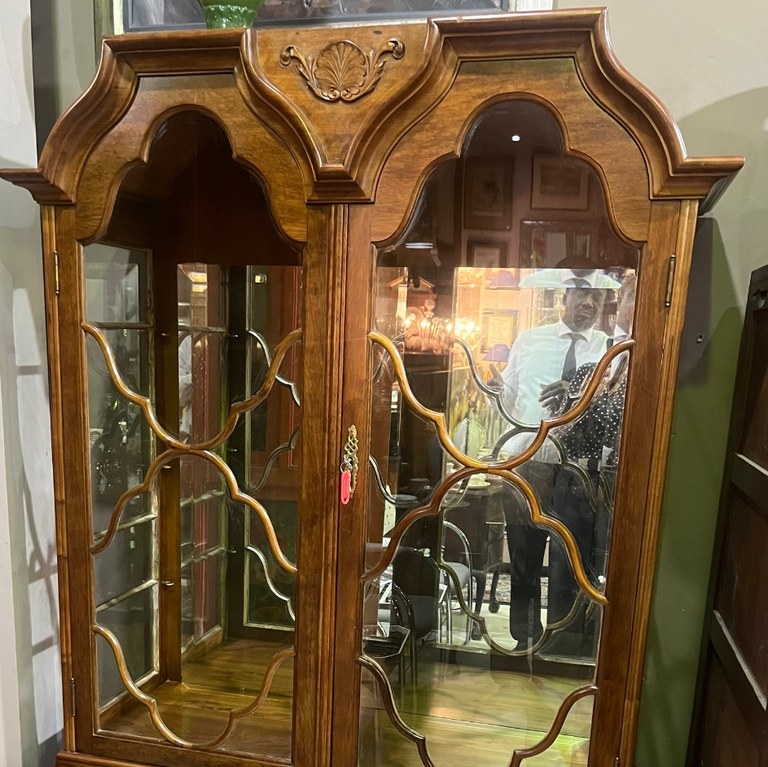 Stinkwood ball & claw display cabinet: R35,000