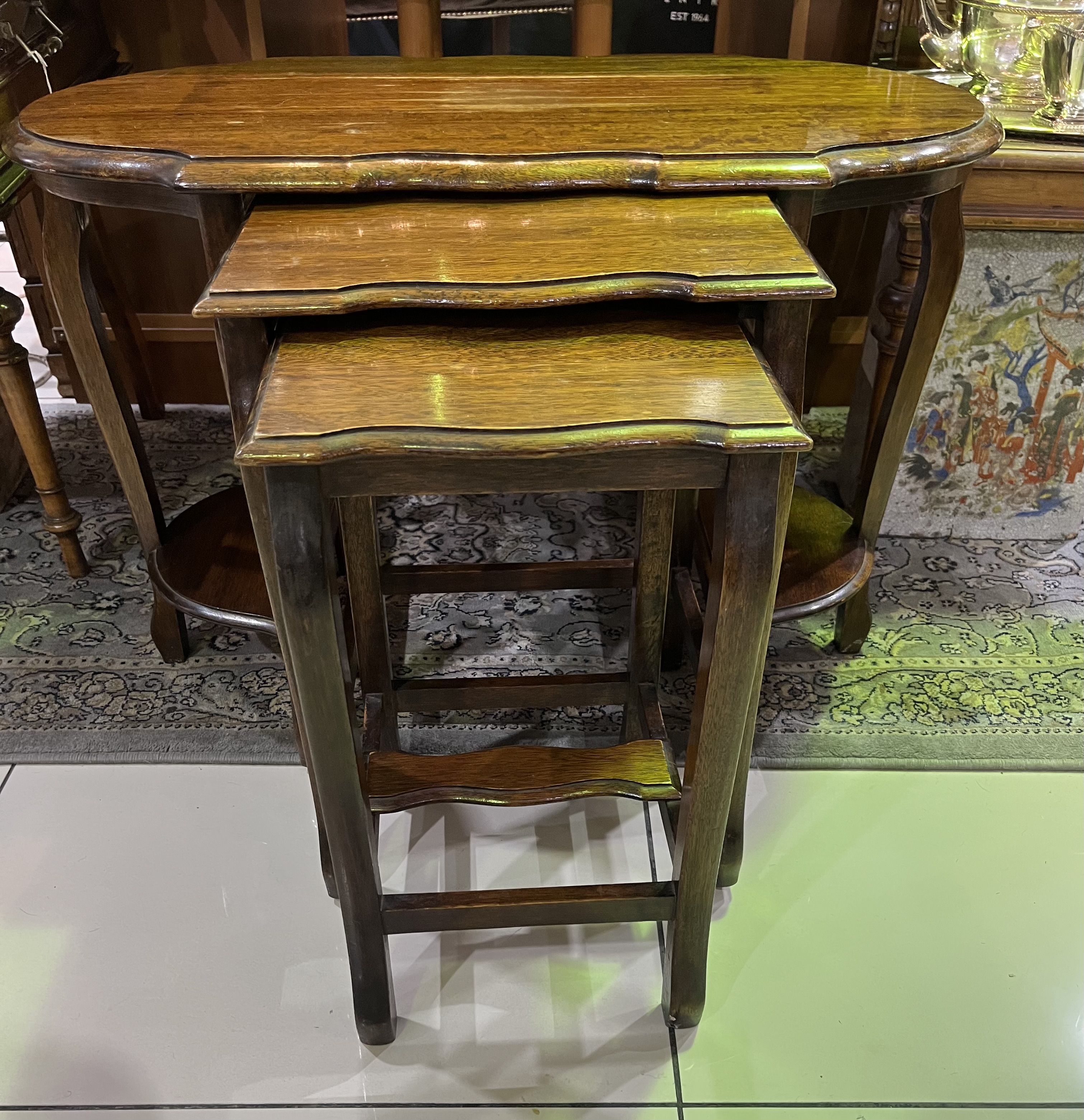 Mid-Century oval nesting tables