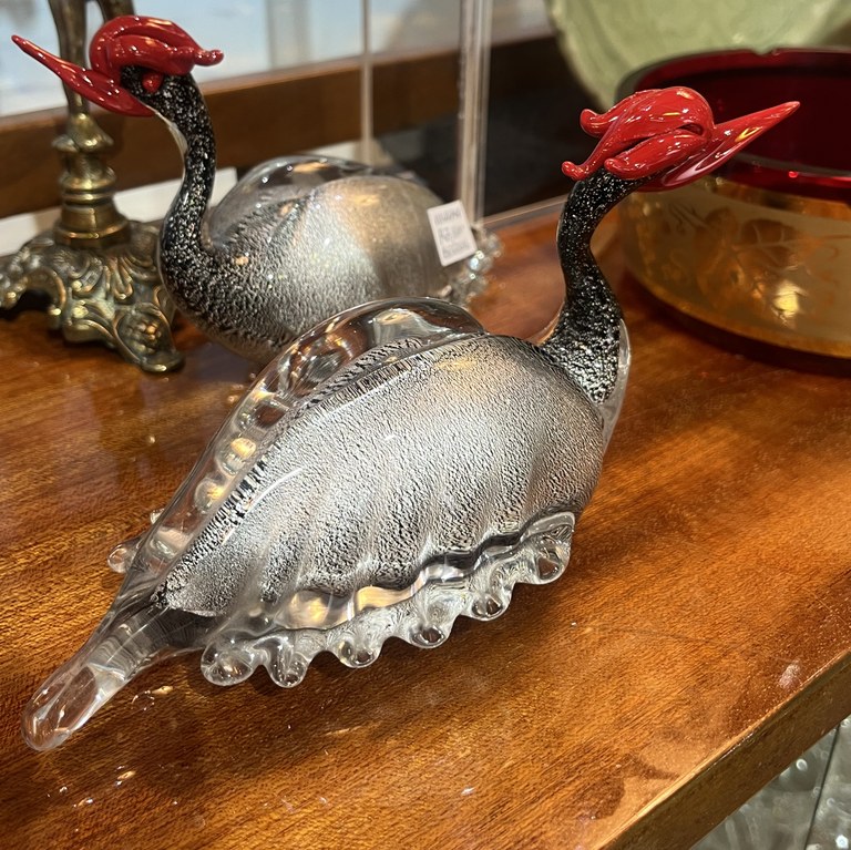 Pair of mid-Century Murano swans
