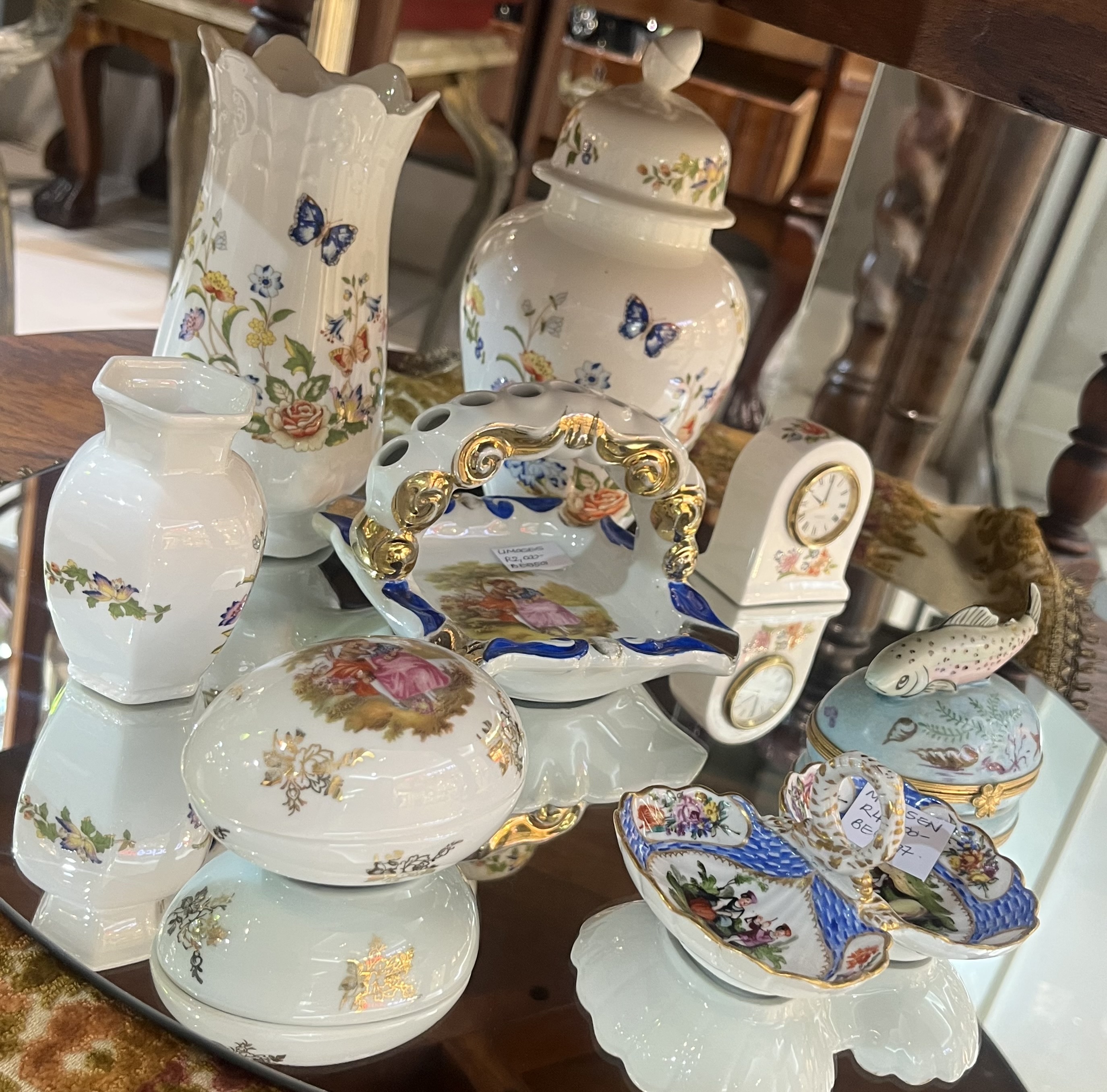 Aynsley and Meissen porcelain objects