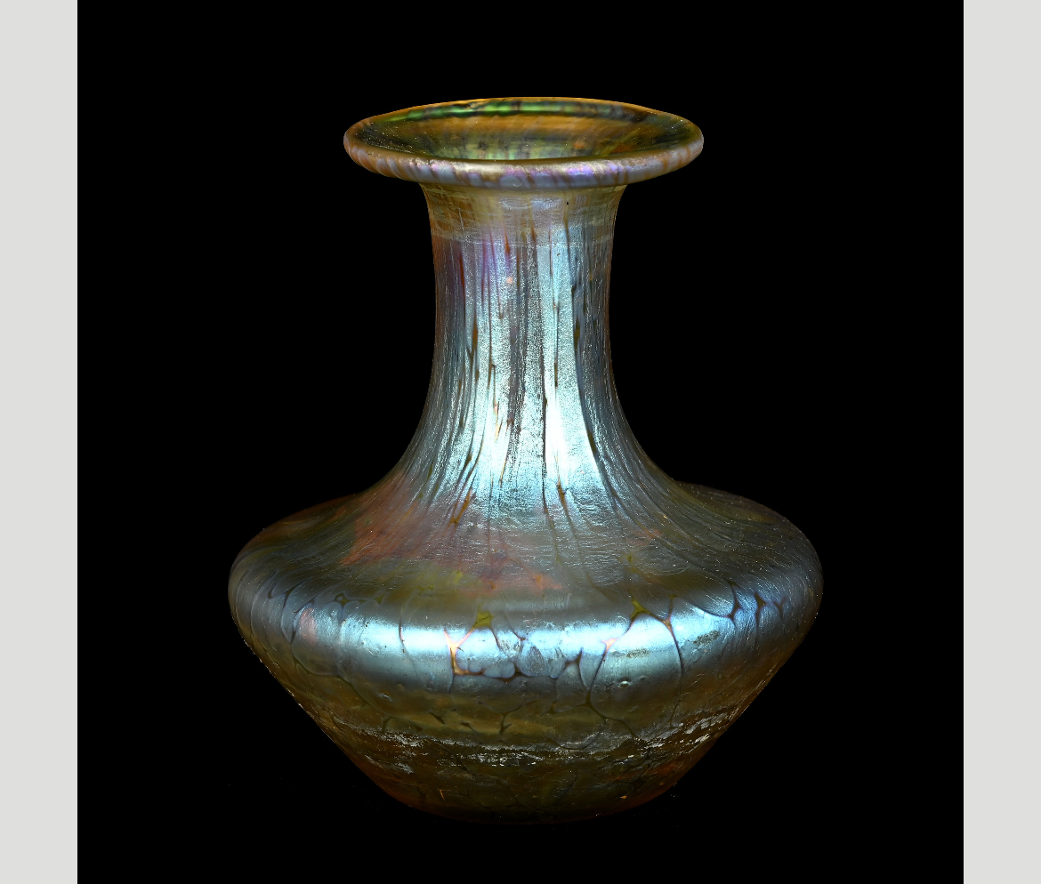 Loetz Candia Papillon glass vase, c1898, 8.3cm