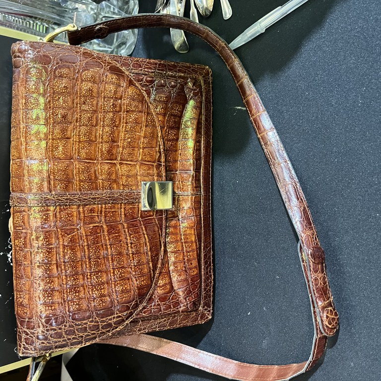Vintage Amber crocodile handbag