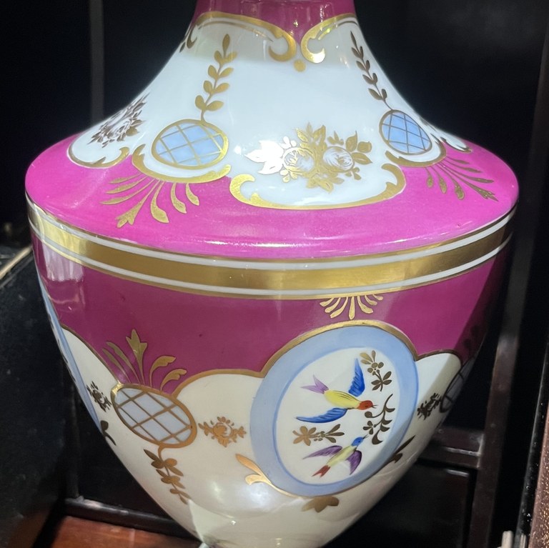 Pair of VA Portugal lidded urns