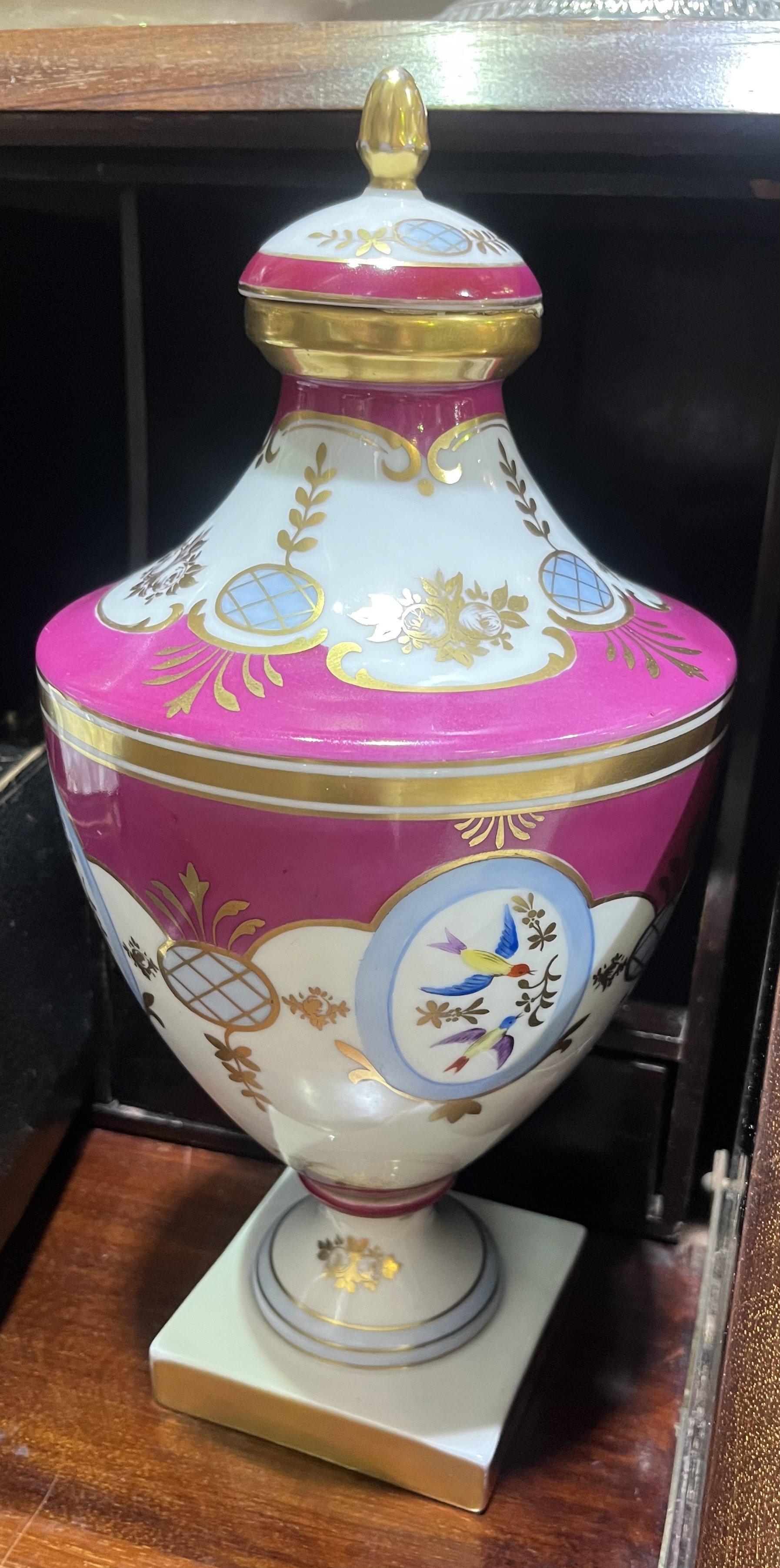 Pair of VA Portugal lidded urns