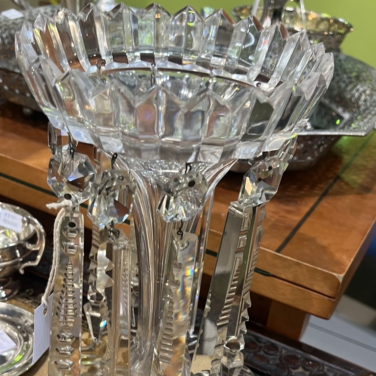 Victorian cut glass lustre