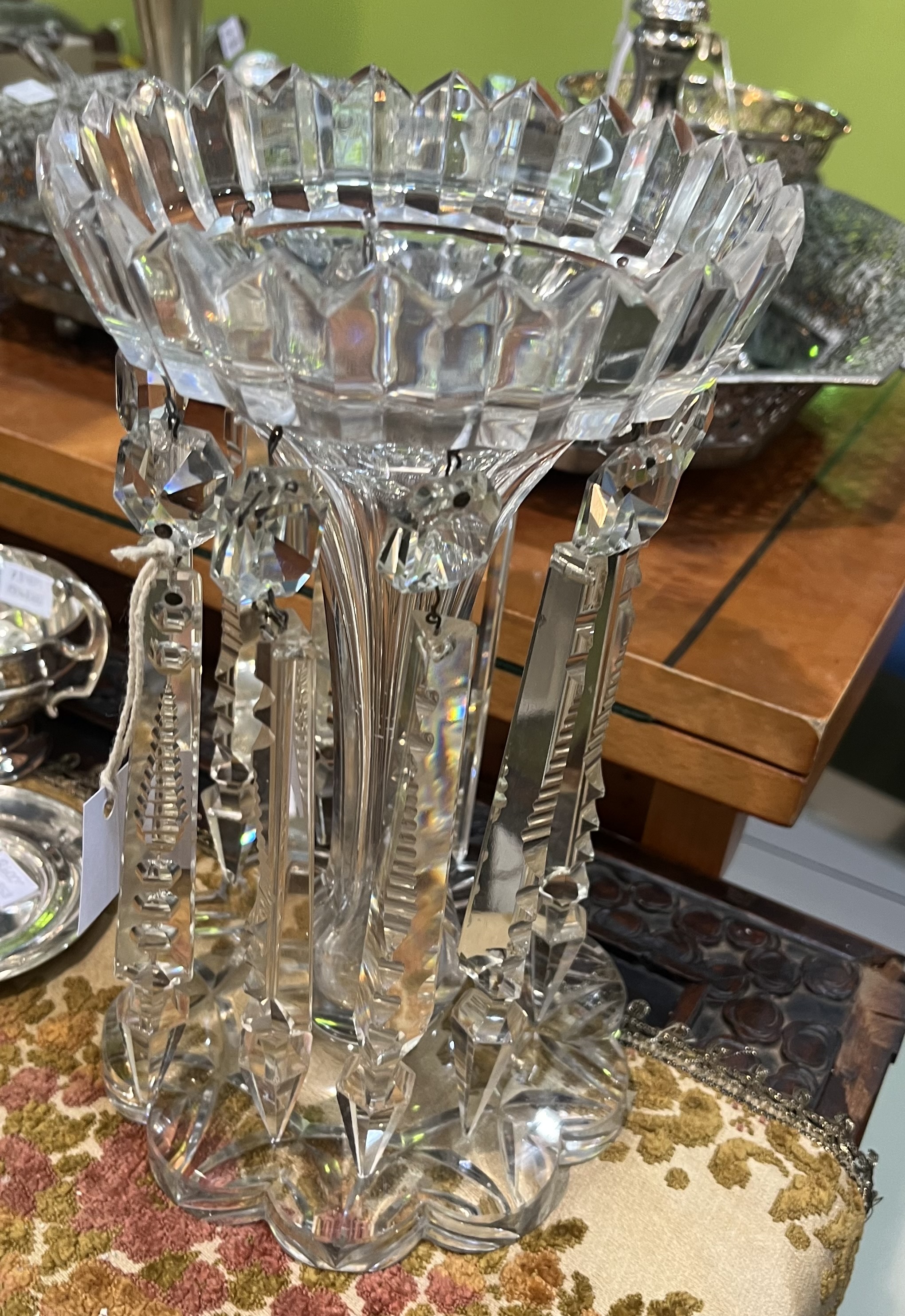 Victorian cut glass lustre
