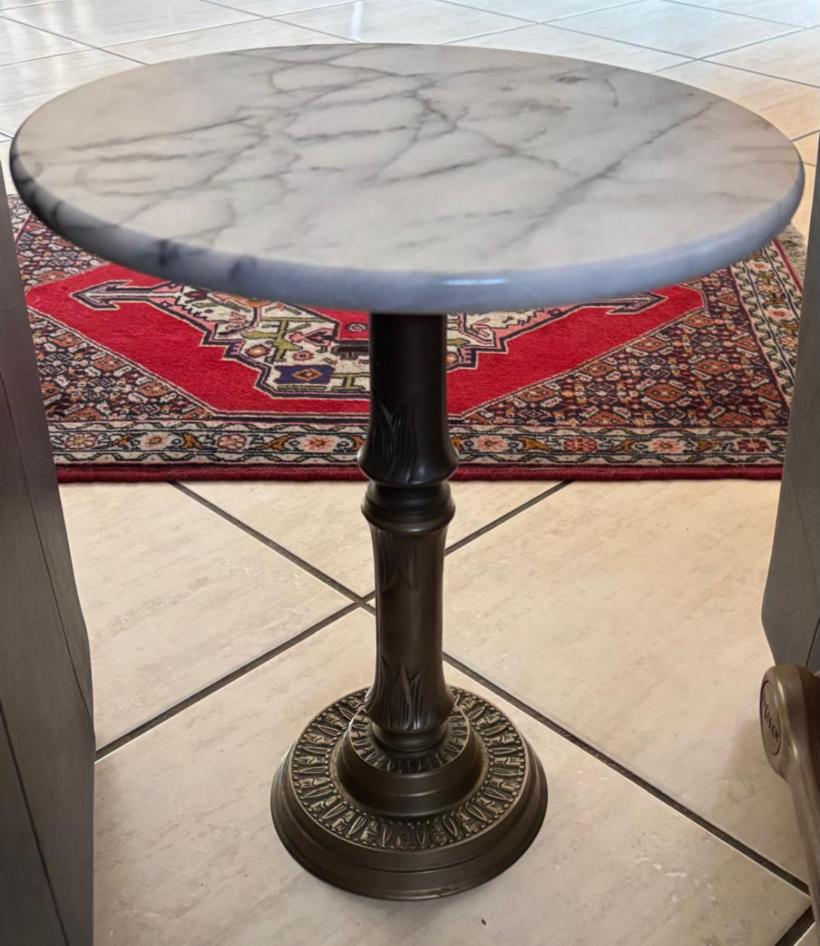 Low table with marble top & brass base: R3,500