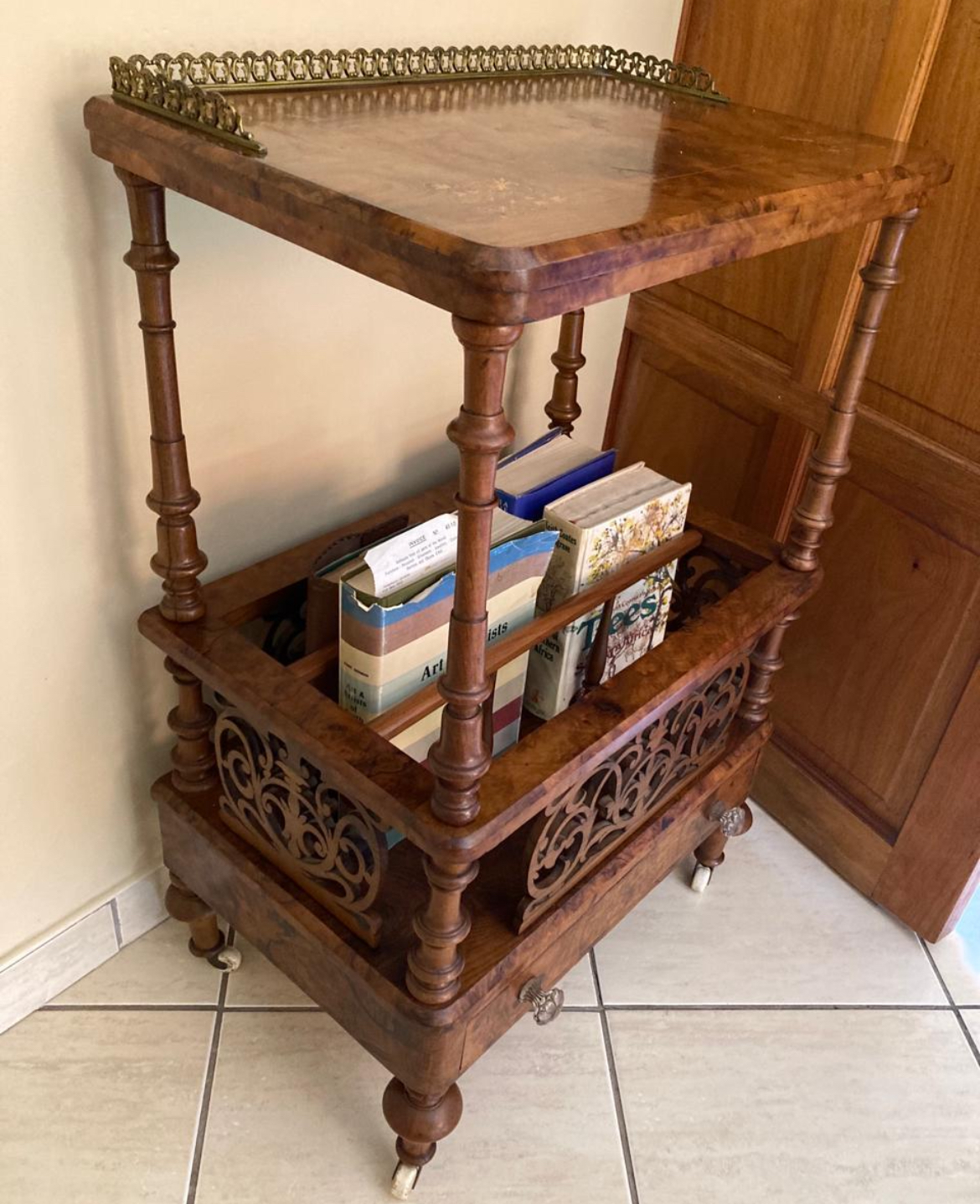 Victorian walnut canterburry: R15,000