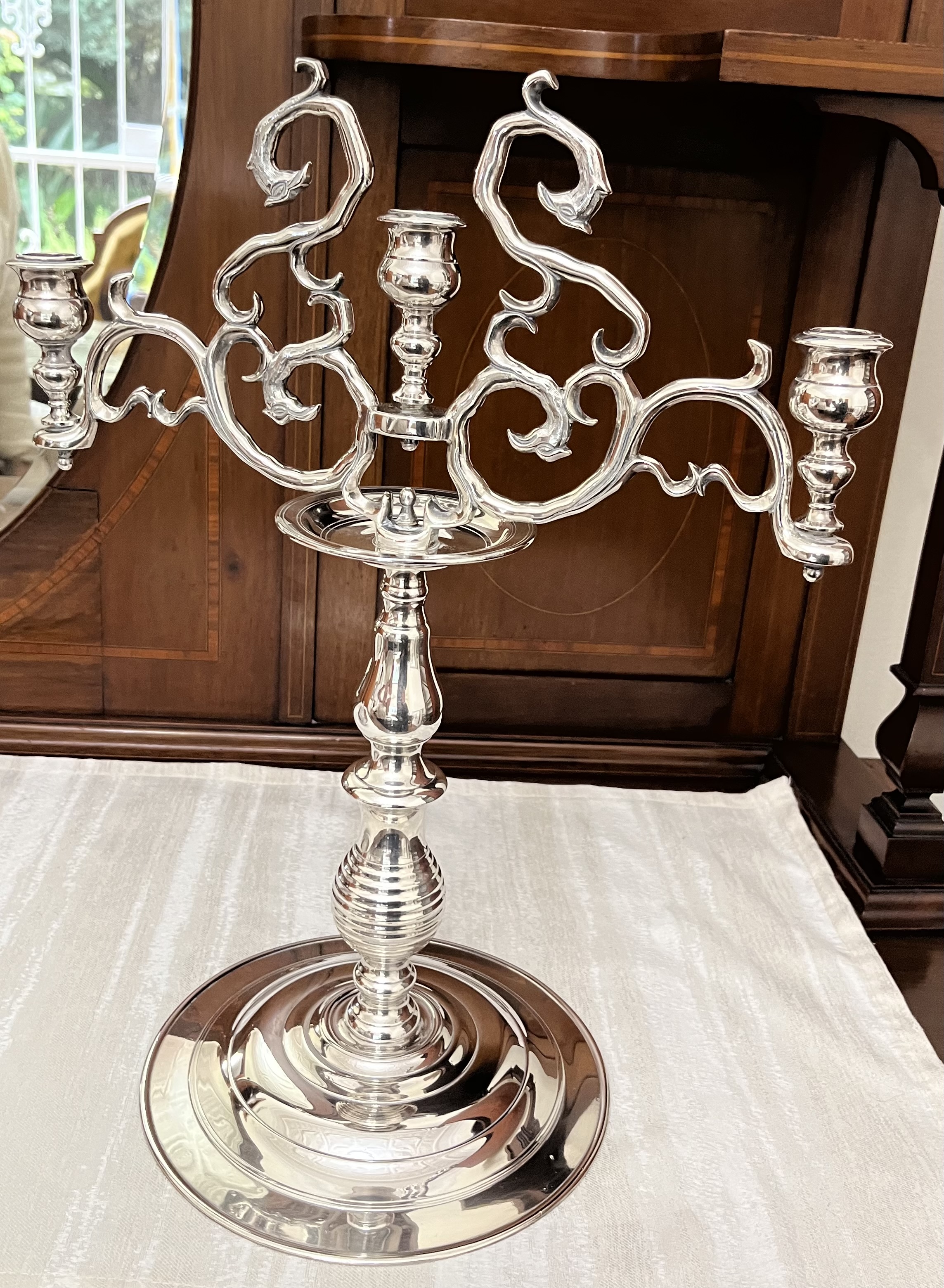 Swedish Gussams Bruk 7 1900-1930 Baroque style candelabra: R6,500