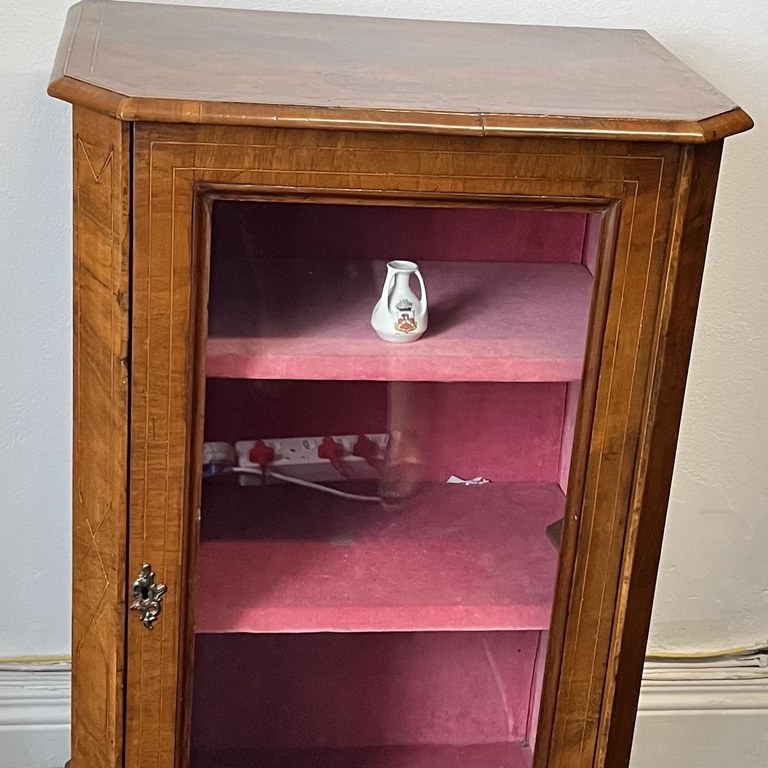 Victorian burr walnut music cabinet: R20,000