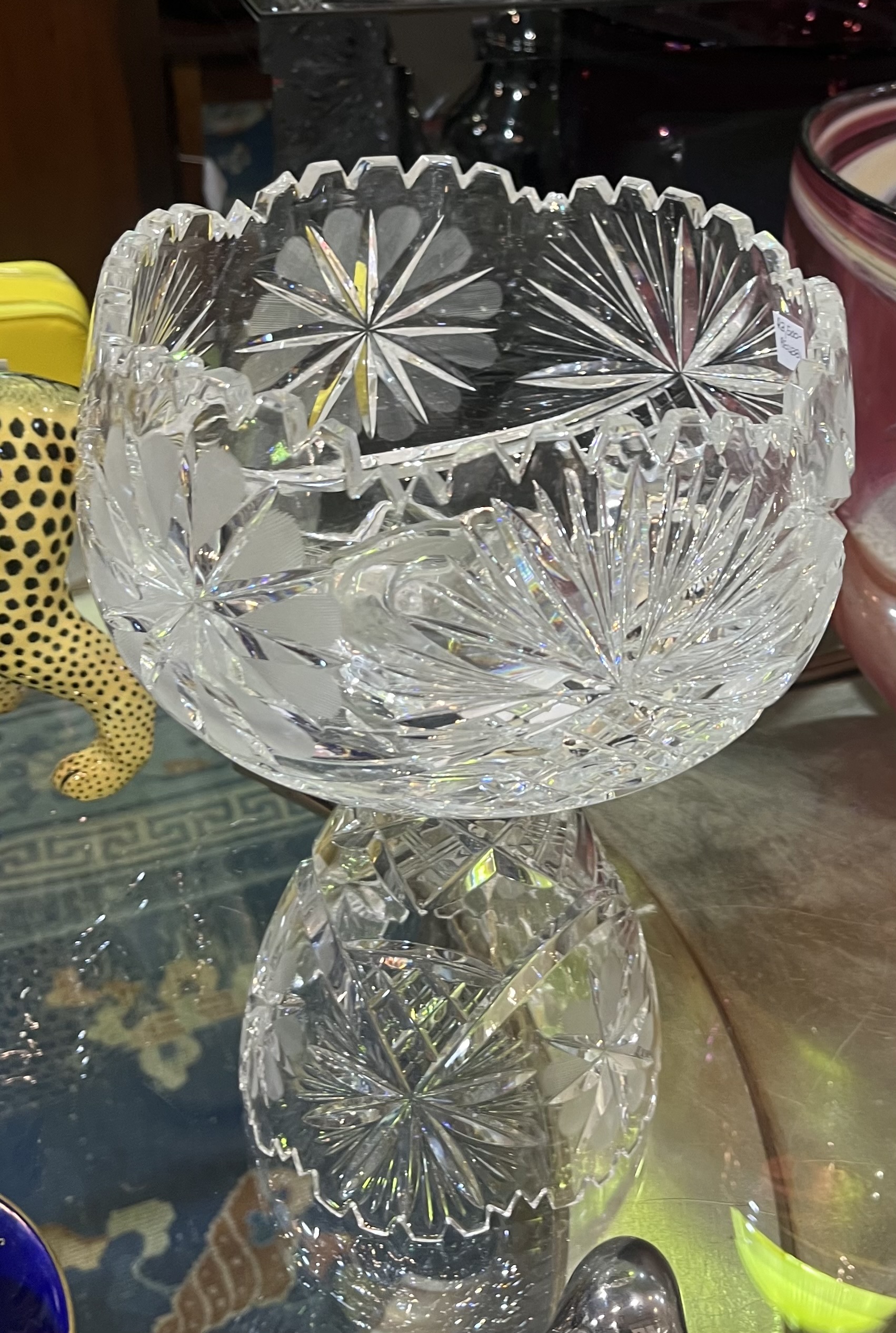 Crystal footed bowl/reversable vase