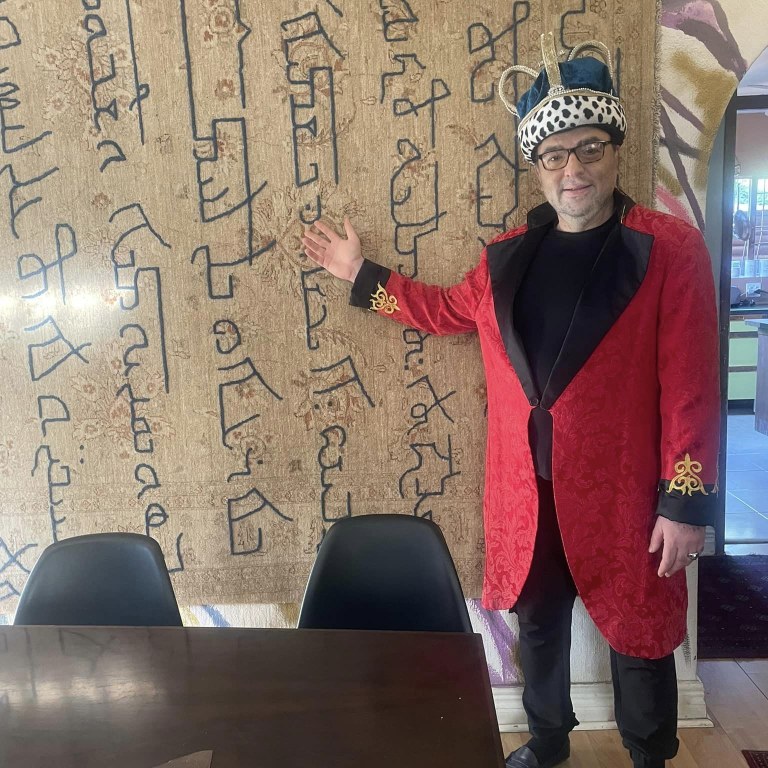 Shervin Ghorbany with one of his designs