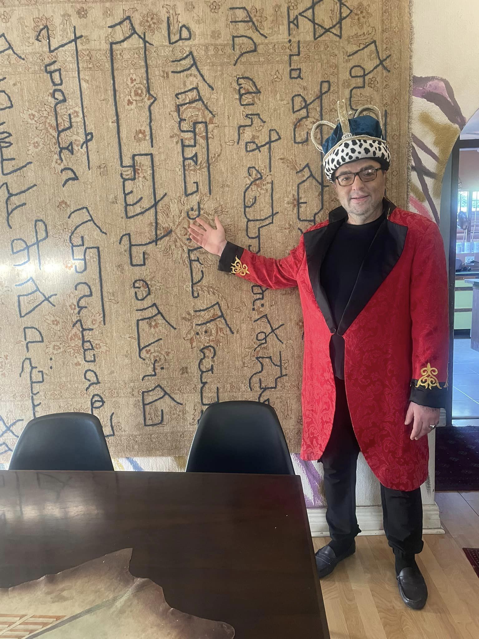 Shervin Ghorbany with one of his designs