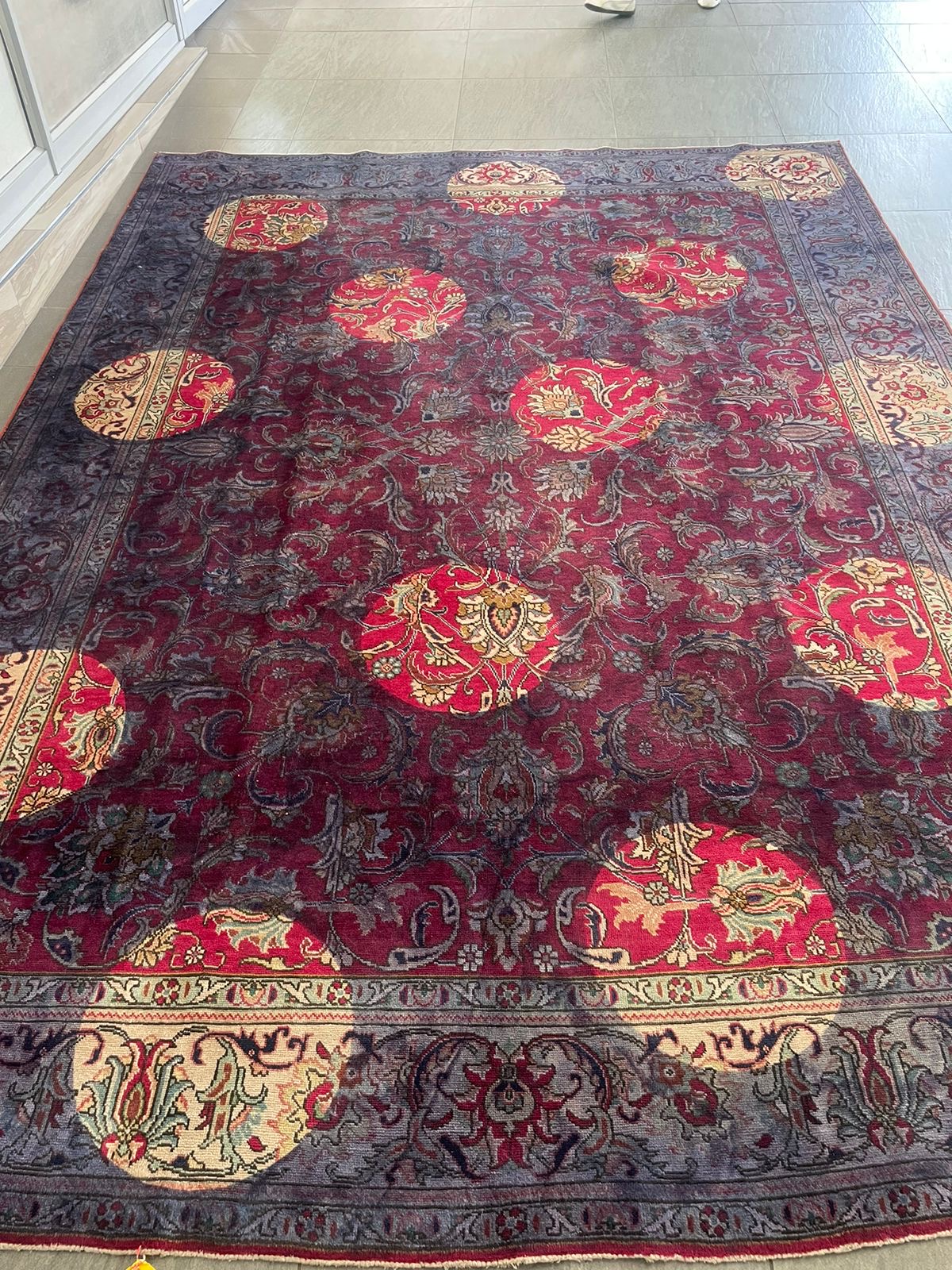 Distressed vintage rug 345x252: R4,000
