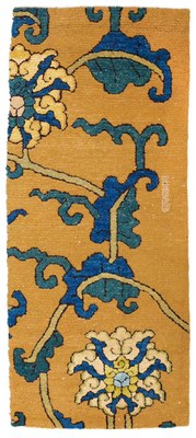 A 'LOTUS AND LEAF' MING PALACE CARPET FRAGMENT