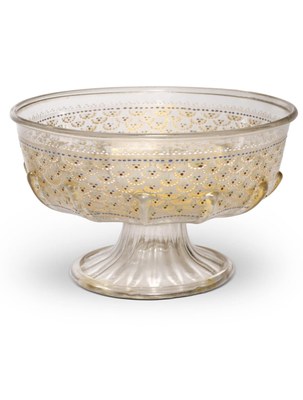 A Venetian glass enamelled and gilt footed bowl, early 16th century