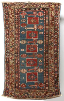 AN ANTIQUE CAUCASIAN KARAGASHLI SHIRVAN RUG C. 1880