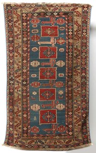 AN ANTIQUE CAUCASIAN KARAGASHLI SHIRVAN RUG C. 1880