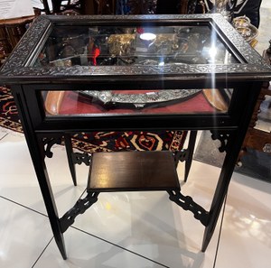Edwardian Chippendale Revival Ebonised Bijouterie Table