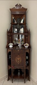 Edwardian Inlay Rosewood Corner Cabinet