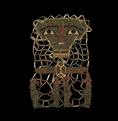 Egyptian Mummy Bead Face Mask with Four Sons of Horus