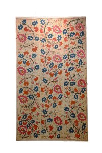 Fine Turkish Silk Three Panel Embroidery, ca. 1800