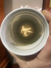 Lithopane bottom of a naked lady on the German Regimental Military Stein, post WWII