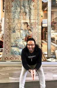 The sofreh ghalamkar from Isfahan, Safavid Iran circa mid-18th century in the Ghorbany Carpets antique collection