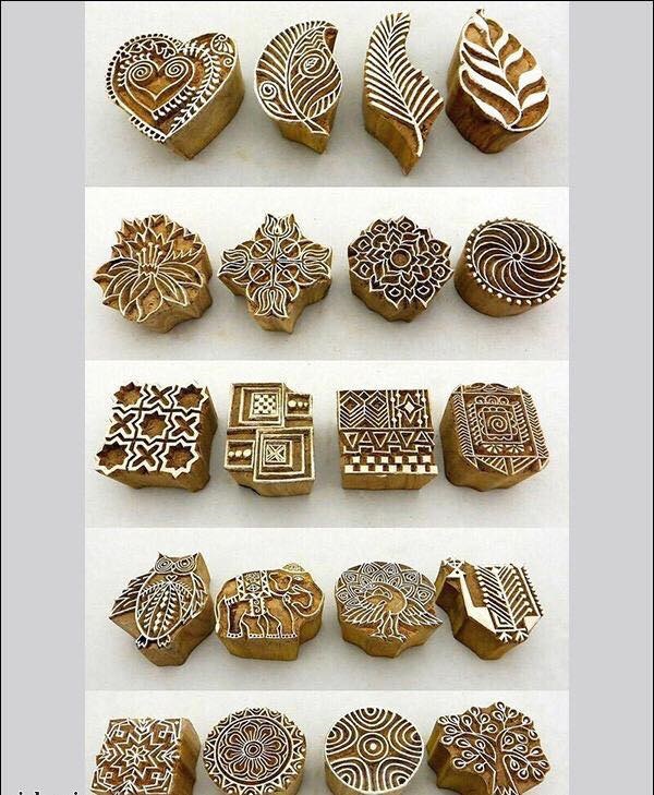 The stamps used in making ghalamkar fabrics