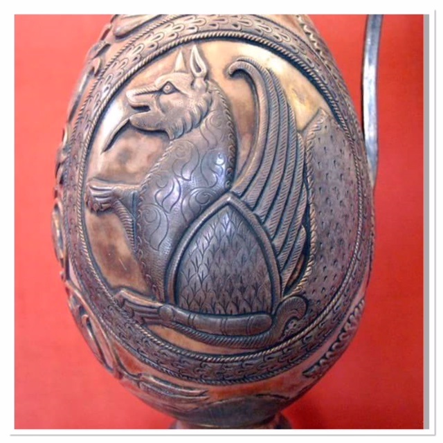 The mystical wolf on a Sasanid jar