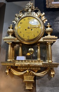 Gustavian-Style Swedish Mechanical Wall Clock