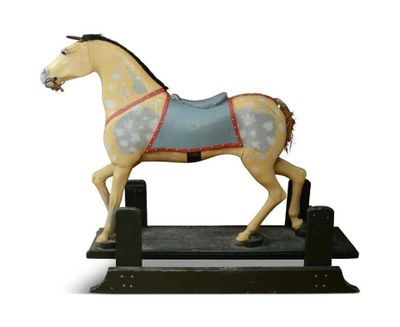 Large Carved and Painted Rocking Horse.