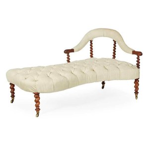 Lyon & Turnbull: VICTORIAN WALNUT CHAISE LOUNGUE 19TH CENTURY