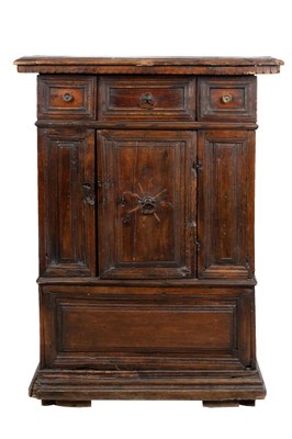 NORTH ITALIAN BAROQUE CARVED WALNUT CABINET