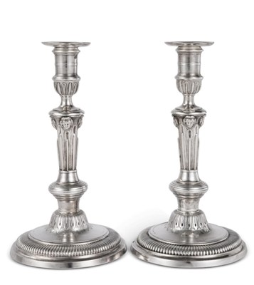 Pair of Louis XV Silver Candlesticks, Jean Mauzié, Paris, 1734
