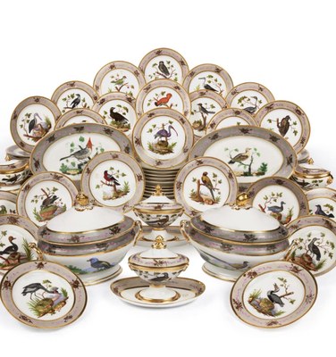 Paris Porcelain Ornithological Part-Dinner Service, Early 19th Century