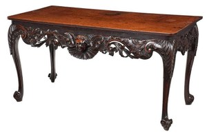 Rare Irish George II Carved Mahogany Side Table circa 1760