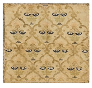 SILK BROCADE PANEL SAFAVID IRAN, 17TH