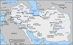 The Parthian Empire at its greatest extent