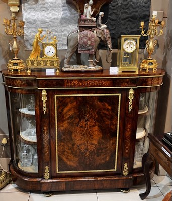 The Victorian Burr Walnut Credenza (c. 1865)